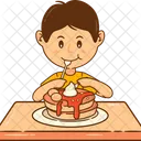 Boy Eating Pancake  Icon