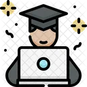 Boy graduation online  Icon