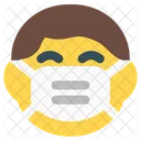 Boy Grinning Emoji With Face Mask Emoji Icon