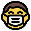 Boy Grinning Emoji With Face Mask Emoji Icône