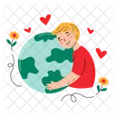 Boy holding erath  Icon