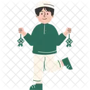 Boy Holding Ketupat  Icon