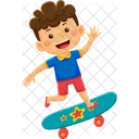 Boy Skateboard Fun Icon