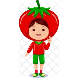 Boy kids tomato character costume  Icon