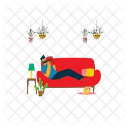 -boy laying on sofa  Icon