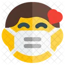 Boy Love Emoji With Face Mask Emoji Icon