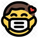 Boy Love Emoji With Face Mask Emoji Icon