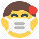 Boy Love Emoji With Face Mask Emoji Icon