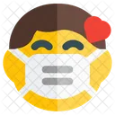 Boy Love Emoji With Face Mask Emoji Icon