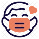 Boy Love Emoji With Face Mask Emoji Icon