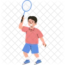 Boy playing badminton  Icon
