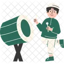 Boy Playing Bedug Ramadan Celebration  Icon