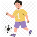 Boy playing soccer  Icon