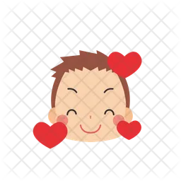 Boy Smiling with Hearts  Icon