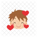 Boy Smiling with Hearts  Icon