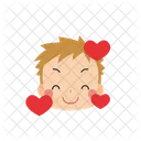 Boy Smiling with Hearts  Icon