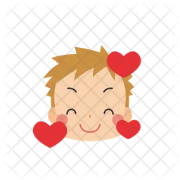 Boy Smiling with Hearts  Icon