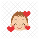 Boy Smiling with Hearts  Icon