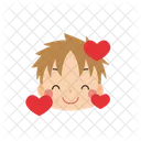 Boy Smiling with Hearts  Icon