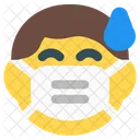 Boy Sweat Emoji With Face Mask Emoji Icon