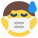 Boy Sweat Emoji With Face Mask Emoji Icon