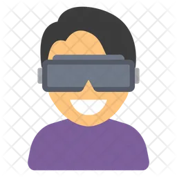 Boy use Virtual reality headset  Icon