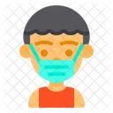 Boy Wear Medical Mask  Icon