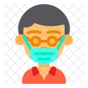 Boy Wear Medical Mask  Icon