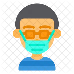 Boy Wear Surgical Mask  Icon