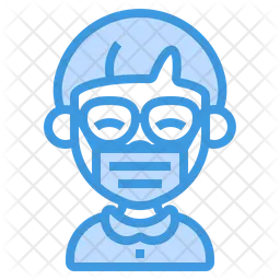 Boy Wearing Mask  Icon