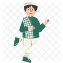 Boy Wearing Muslim Cap and Greetings  Icon
