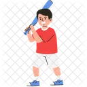 Boy with baseball bat  Icon