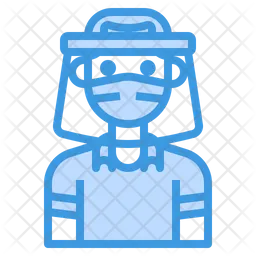 Boy With Face Shield  Icon