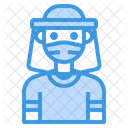 Boy  With Face Shield  Icon