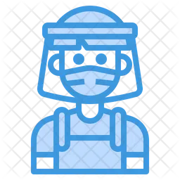 Boy With Face Shield  Icon