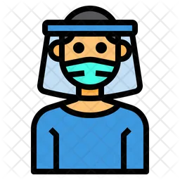 Boy With Face Shield  Icon