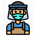 Boy With Face Shield  Icon