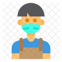 Boy With Facemask  Icon