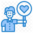 Boy With Heart Sign  Icon