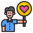 Boy With Heart Sign Icon