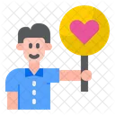 Boy With Heart Sign Man Sign Icon