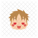 Boy Emoji Heart Shaped Eyes Icon