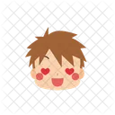 Boy Emoji Heart Shaped Eyes Icon