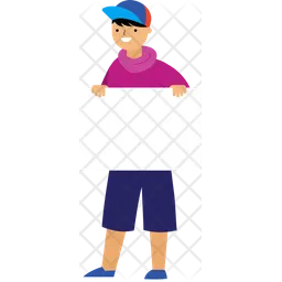 Boy With Placard  Icon