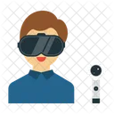 VR 안경을 쓴 소년  아이콘
