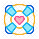 Aro Salvavidas Corazon Multiuso Icono