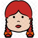 Braid Girl Female Stylish Girl Icon