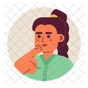 Stroking Chin High Braided Ponytail Choice Making アイコン