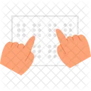 Braille Hand Movement Braille Illustration Icon