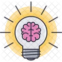 Brain Smart Bulb Icon